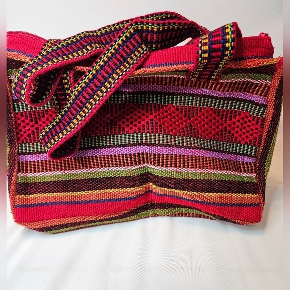 Hand Crafted bag multicolored tote style Pinzon Artesanias Handmade embroidery - Picture 16 of 17